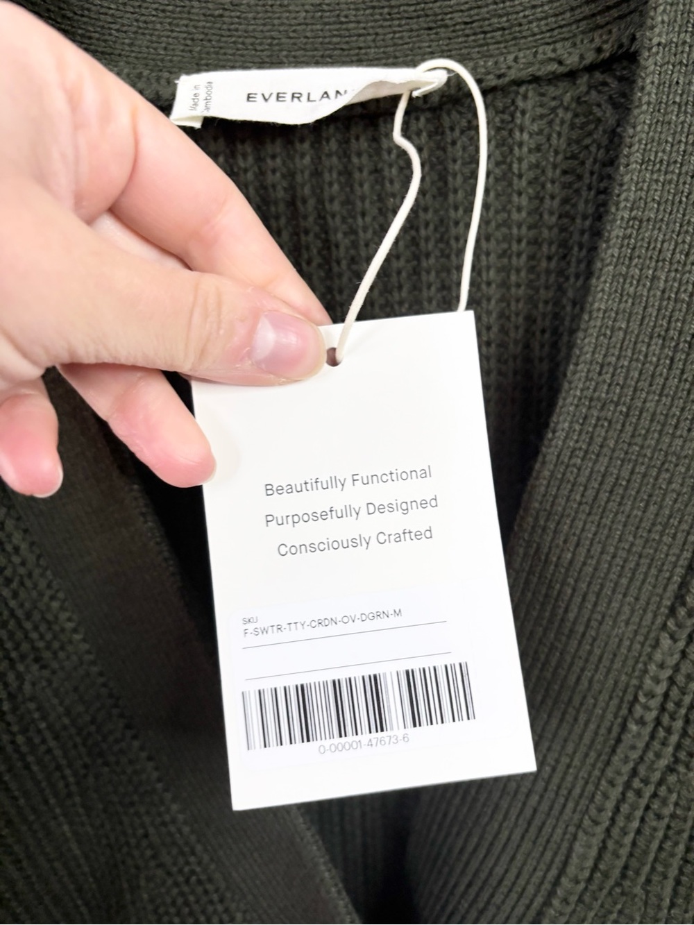 Everlane the boxy cardigan in everyday cotton green chunky knit size M new - Picture 5 of 9